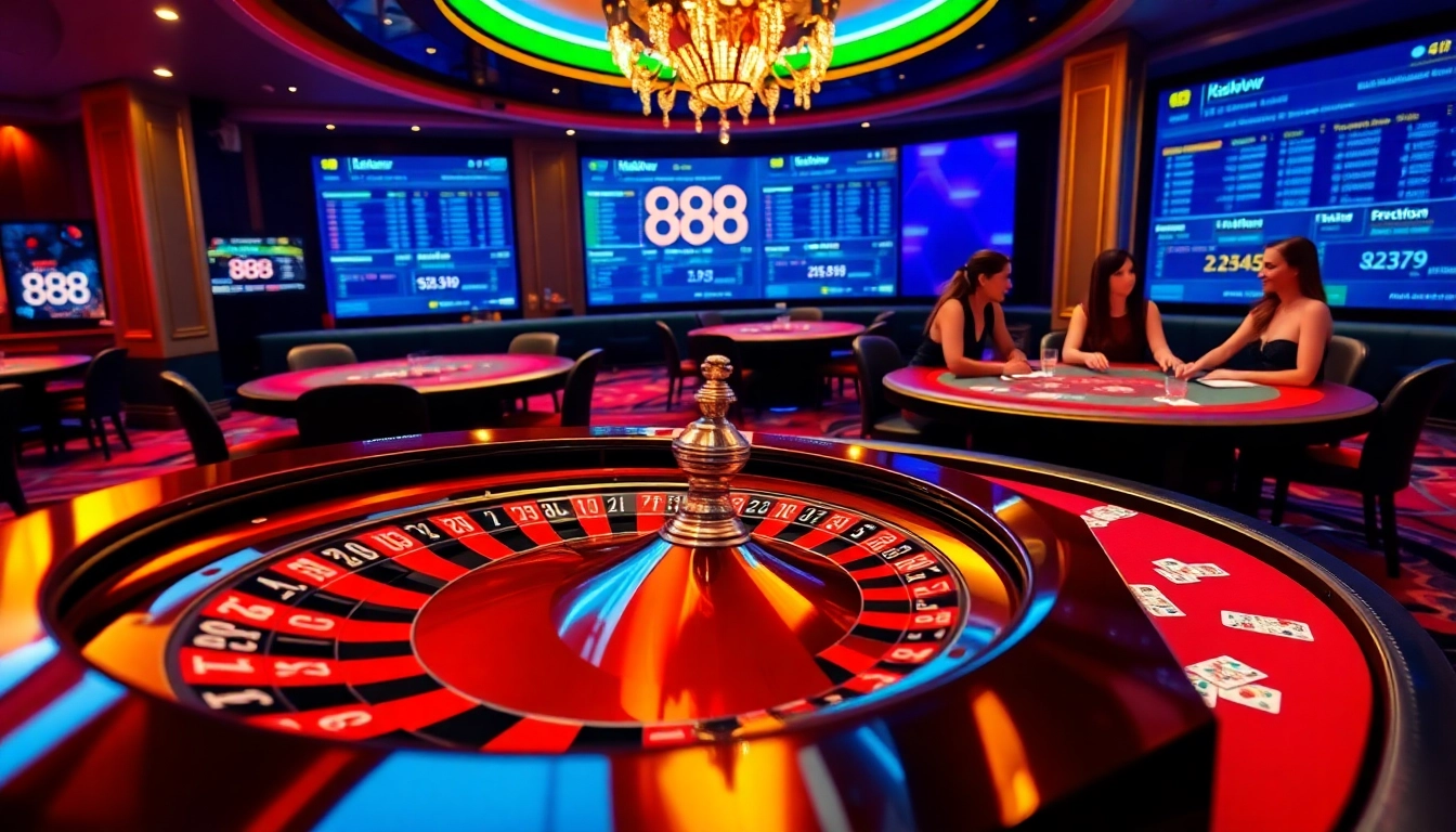Experience the thrill of gambling with 888now at luxurious casino tables.
