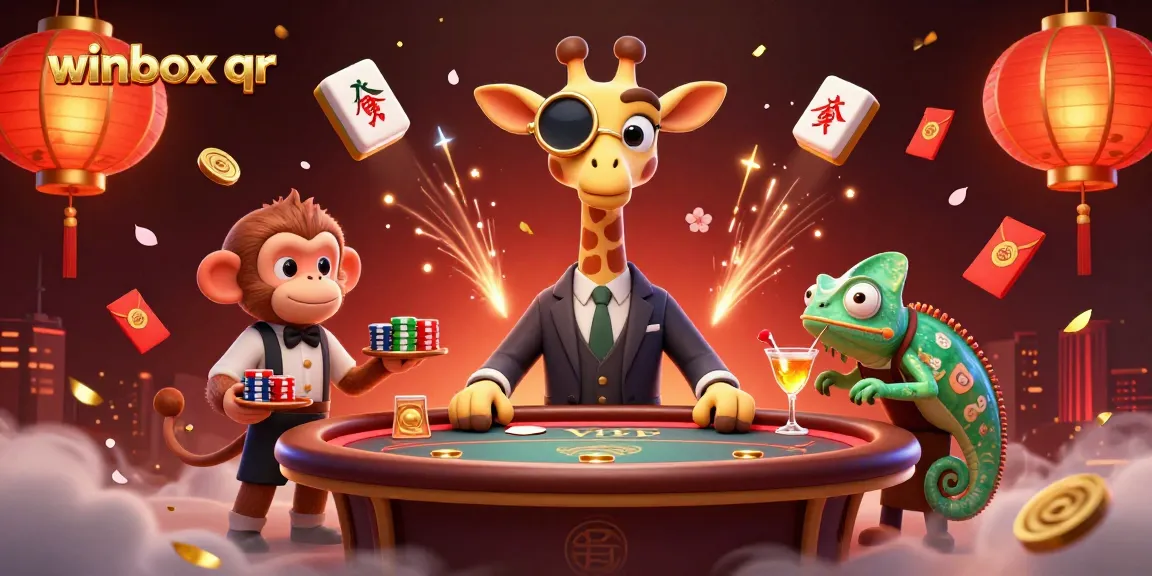 Join the excitement with winbox qr as the high-roller giraffe plays poker amidst vibrant casino elements.