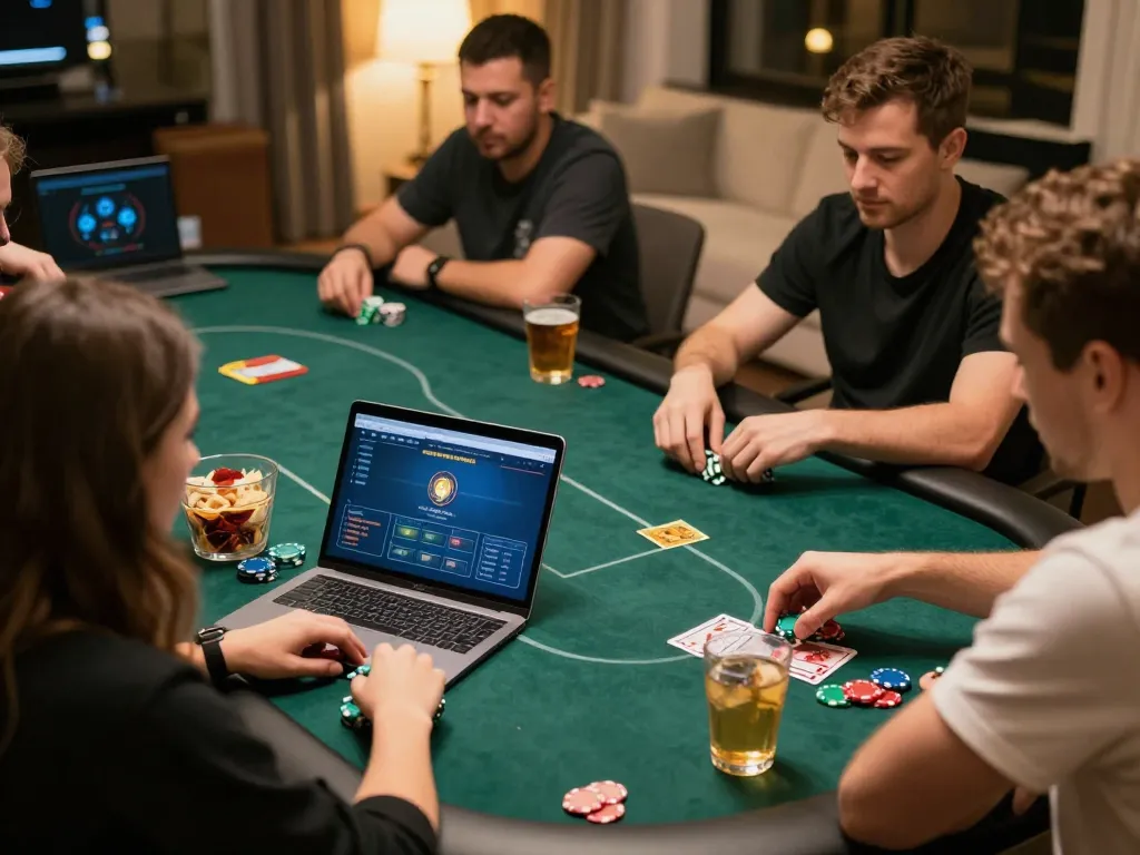 Players engaging in an exciting online poker game at 3win com, showcasing strategy and social dynamics.