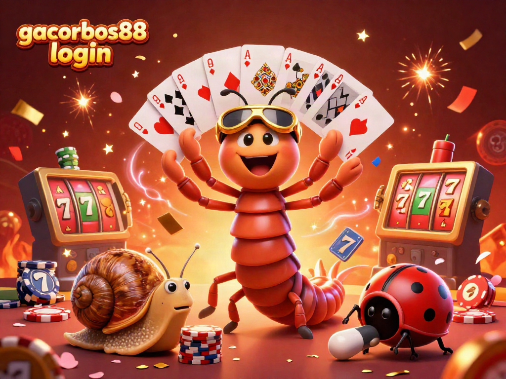 Experience the excitement of gacorbos88 login with a lively gambling scene featuring a millipede dealer and high-rolling characters.