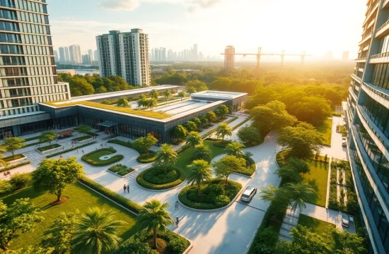 Visualize the Tampines St 95 EC with lush landscaping and modern architecture in a serene urban setting.