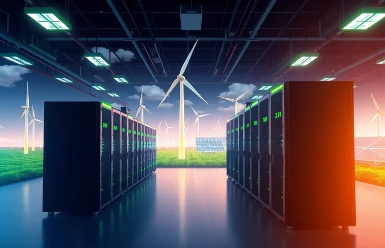 Overview of DeepHash's cloud mining facility demonstrating the best cloud mining platforms with advanced technology and renewable energy.