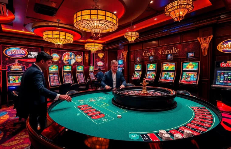 Experience thrilling gaming action at the luxurious bet88 roulette table with vibrant casino ambiance.