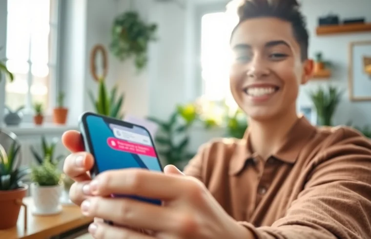Engage your audience with follow in dm functionality featured on a vibrant mobile interface.