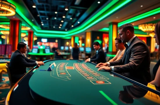 에볼루션 바카라의 생생한 게임 장면을 보여주는 멋진 카지노 환경