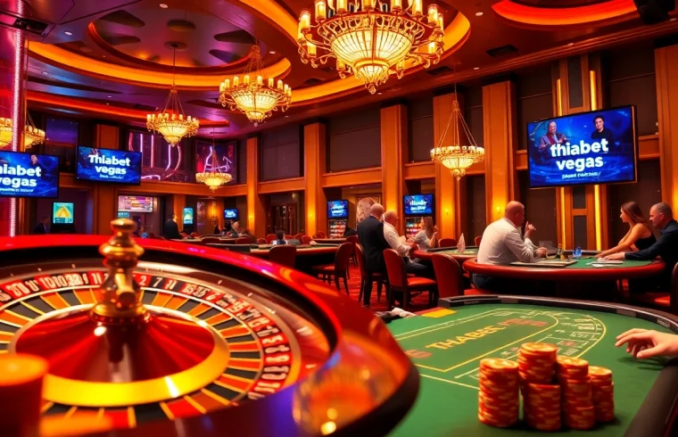 Experience thrilling gaming at https://thabet.vegas/ with elegant casino tables and vibrant poker chips.