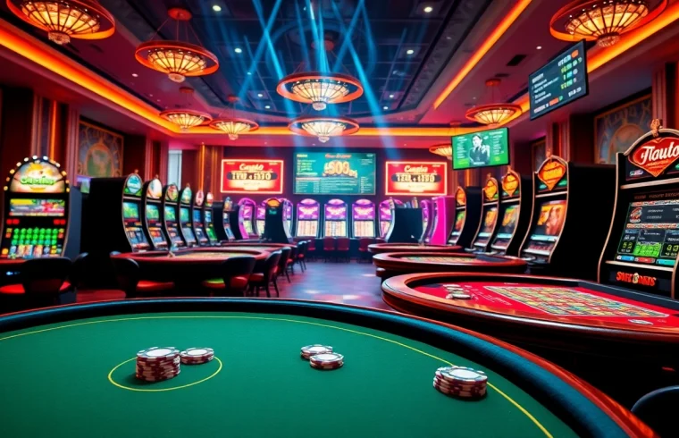 Experience the thrill of gambling at 789win trang chu with vibrant casino scenes featuring exciting games and betting action.